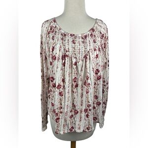 Lucky Brand Floral Print Women's Top - Red and White